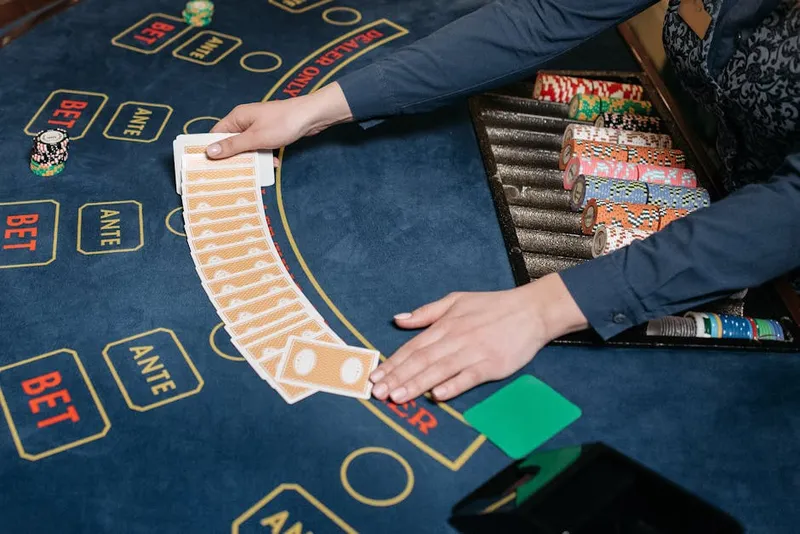 casino blackjack table dealer cards game